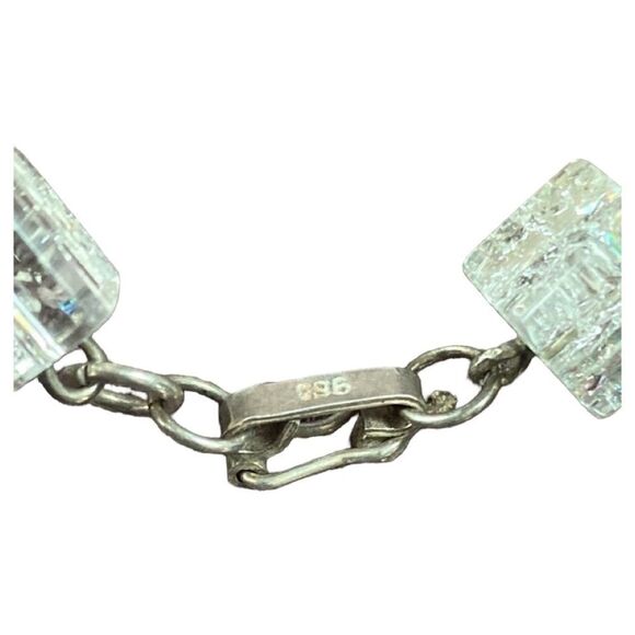 Cubed Square Sterling Silver Fold Over Clasp Bracelet - Picture 11 of 14